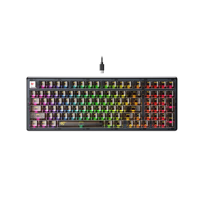 HAVIT KB489L TKLメカニカルキーボード(87キー付き)LEDレインボーバックライト付き