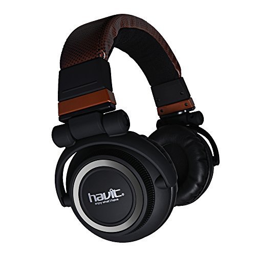 HAVIT HV-H91DJ Casque stéréo professionnel Studio Dj Series avec microphone (marron)