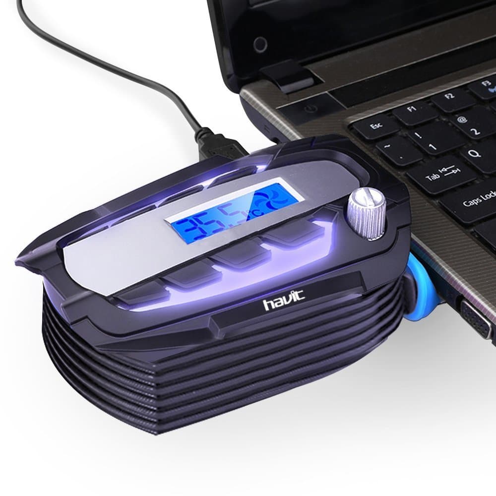HAVIT HV-F2061 Mini LED USB Vacuum Turbine Air Extracting Cooling Fan Cooler for Laptop Notebook
