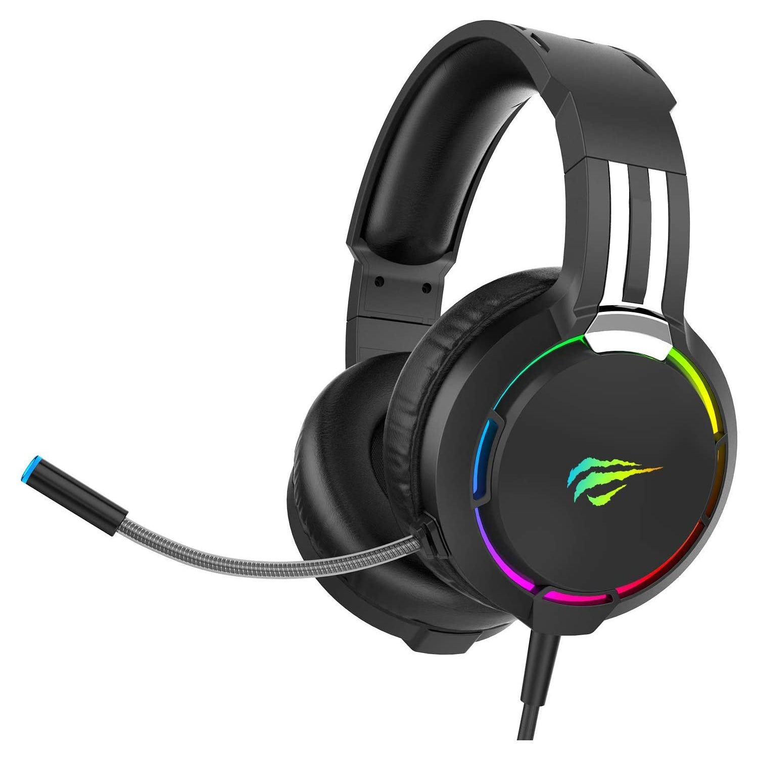 HAVIT H2010D RGB Wired Gaming Headset with Volume Control & HD Microphone