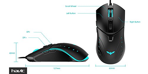 HAVIT HV-MS728 8200DPI Programmable Laser Wired Gaming Mouse