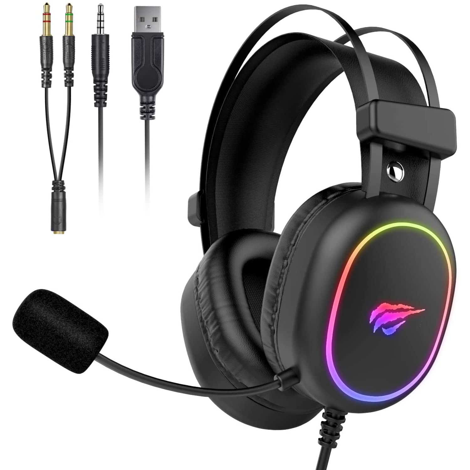 HAVIT H2016D RGB Wired Gaming Headset with Stereo Surround Sound and HD Mic