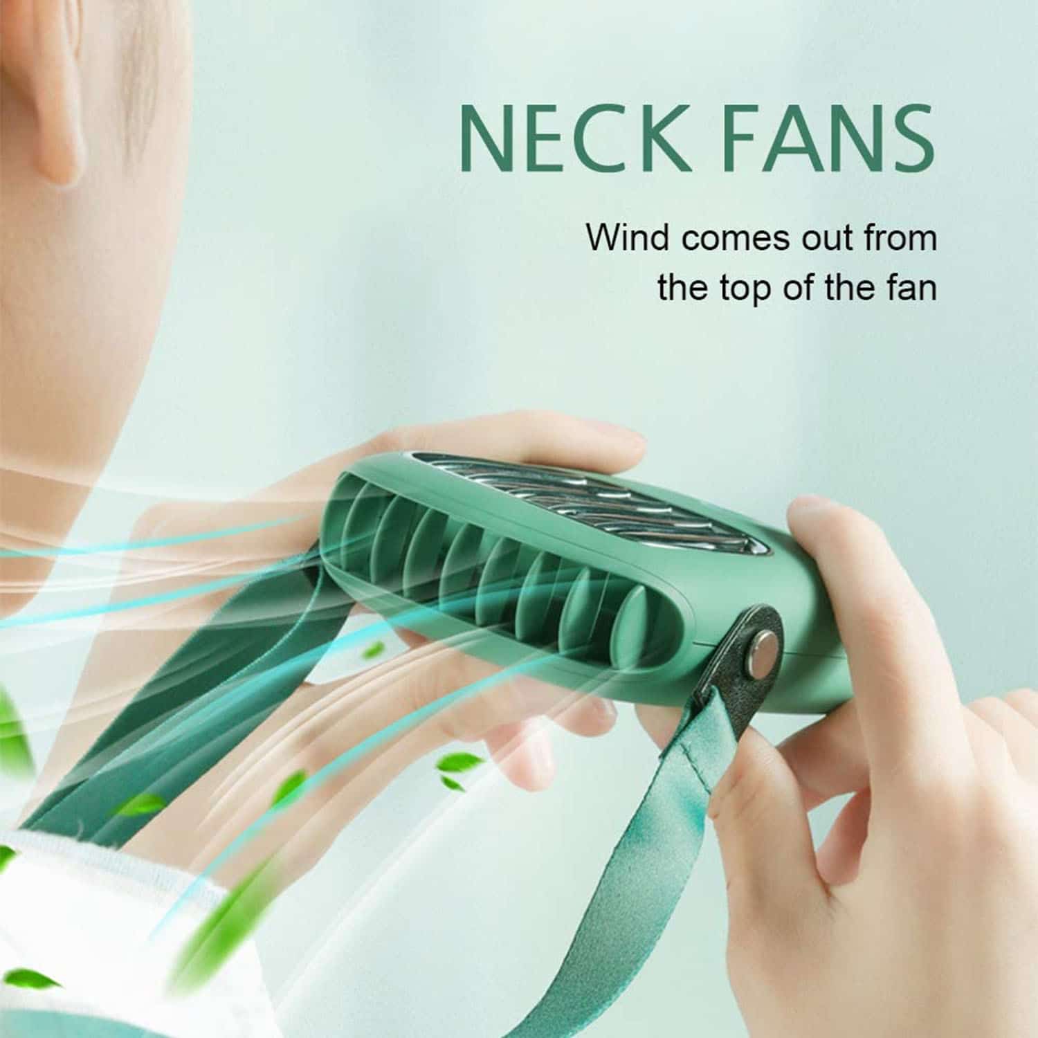HAVIT F101 Portable Rechargeable Neck Fan with 3 Speeds Setting-2 Pack