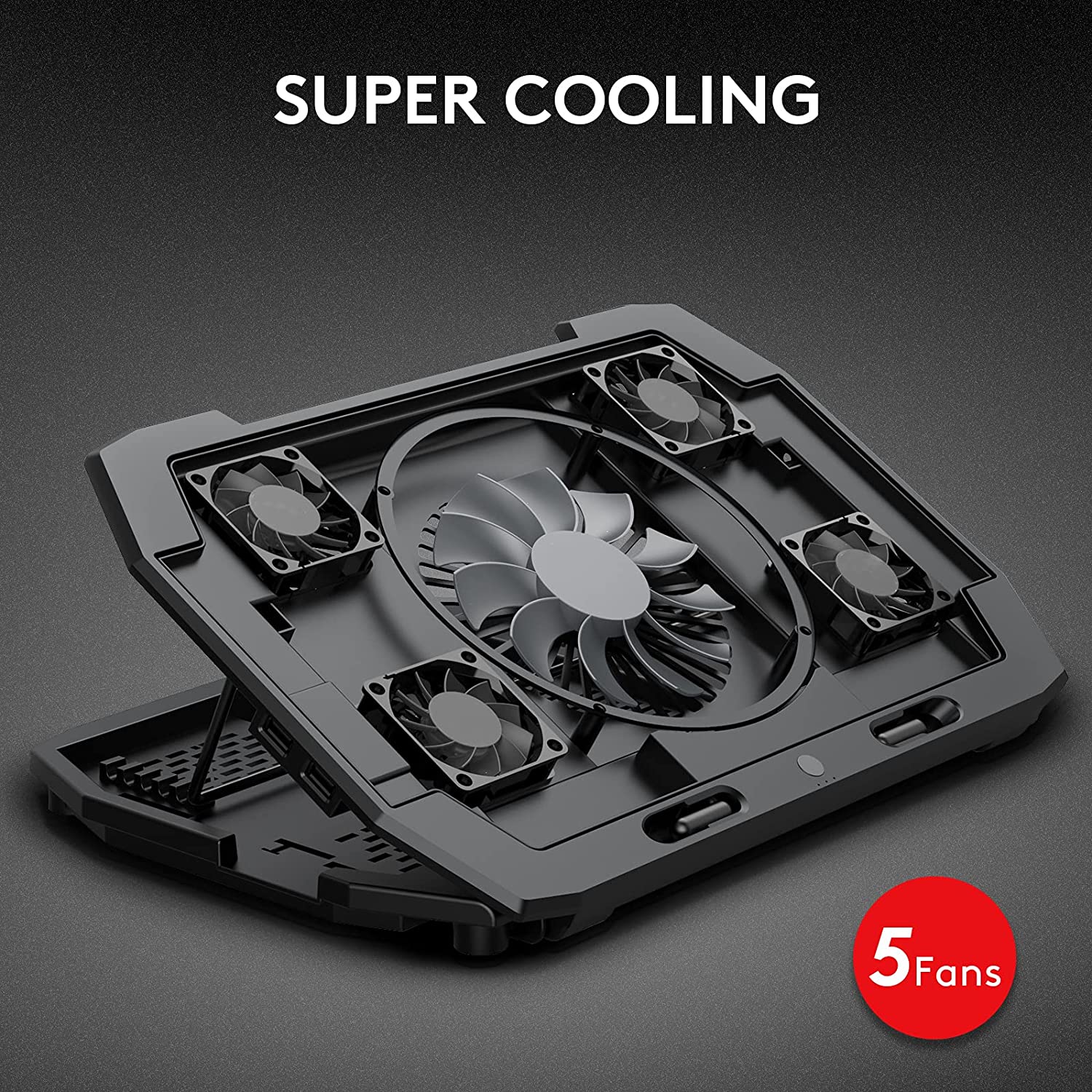 HAVIT G90 RGB Laptop Cooling Pad for 13-17.3 Inch Laptop with Phone Stand & 6 Height Adjustable Cooling Stand