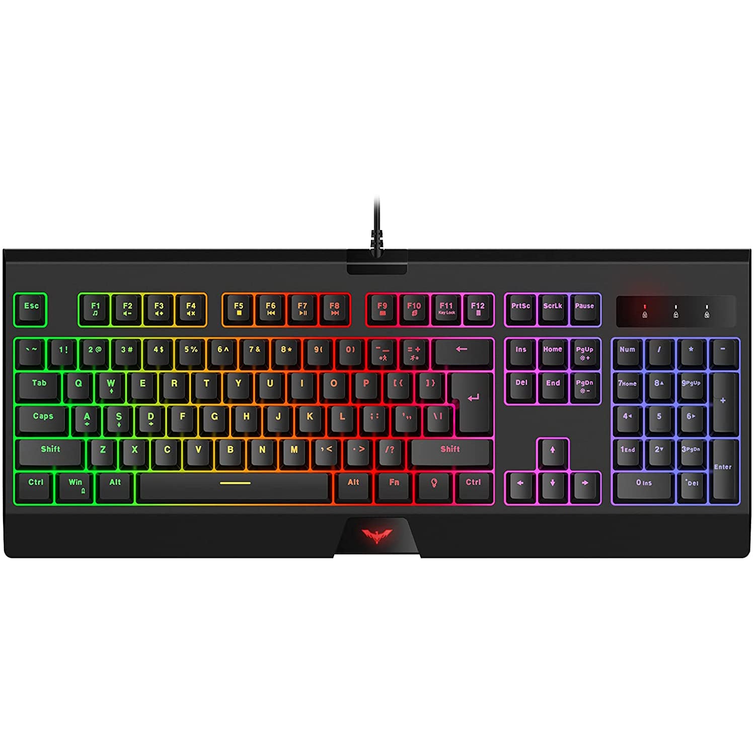 HAVIT KB858L 104 Keys Wired Gaming Keyboard with LED Rainbow Backlit