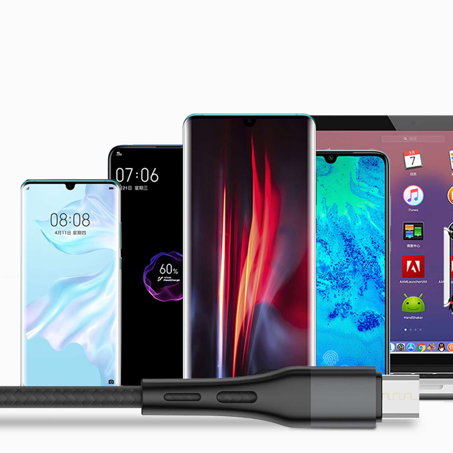 HAVIT HV-H6114 Double Blind Plug USB to Micro B Cable, Quick Charging, Black