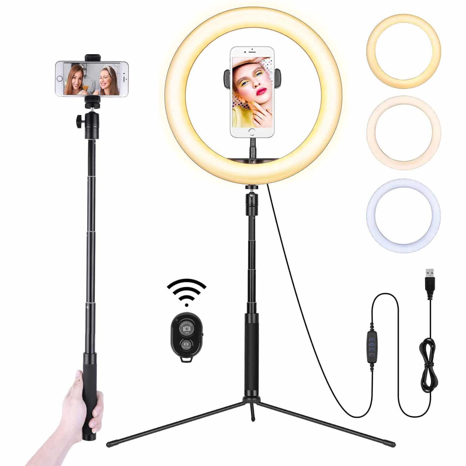HAVIT ZB01 10" Selfie Ring Light with Stand & Wireless Remote
