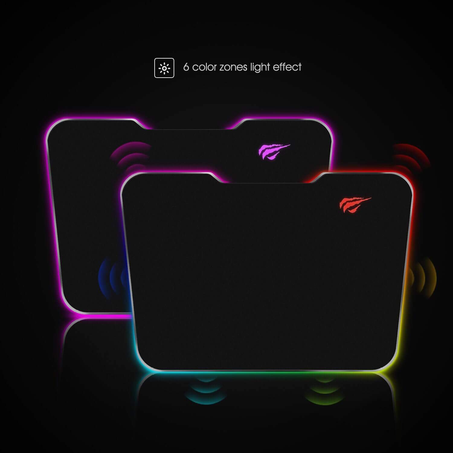 7つの調整可能なLEDカラーモードを備えたHAVIT HV-MP851 RGBマウスパッド