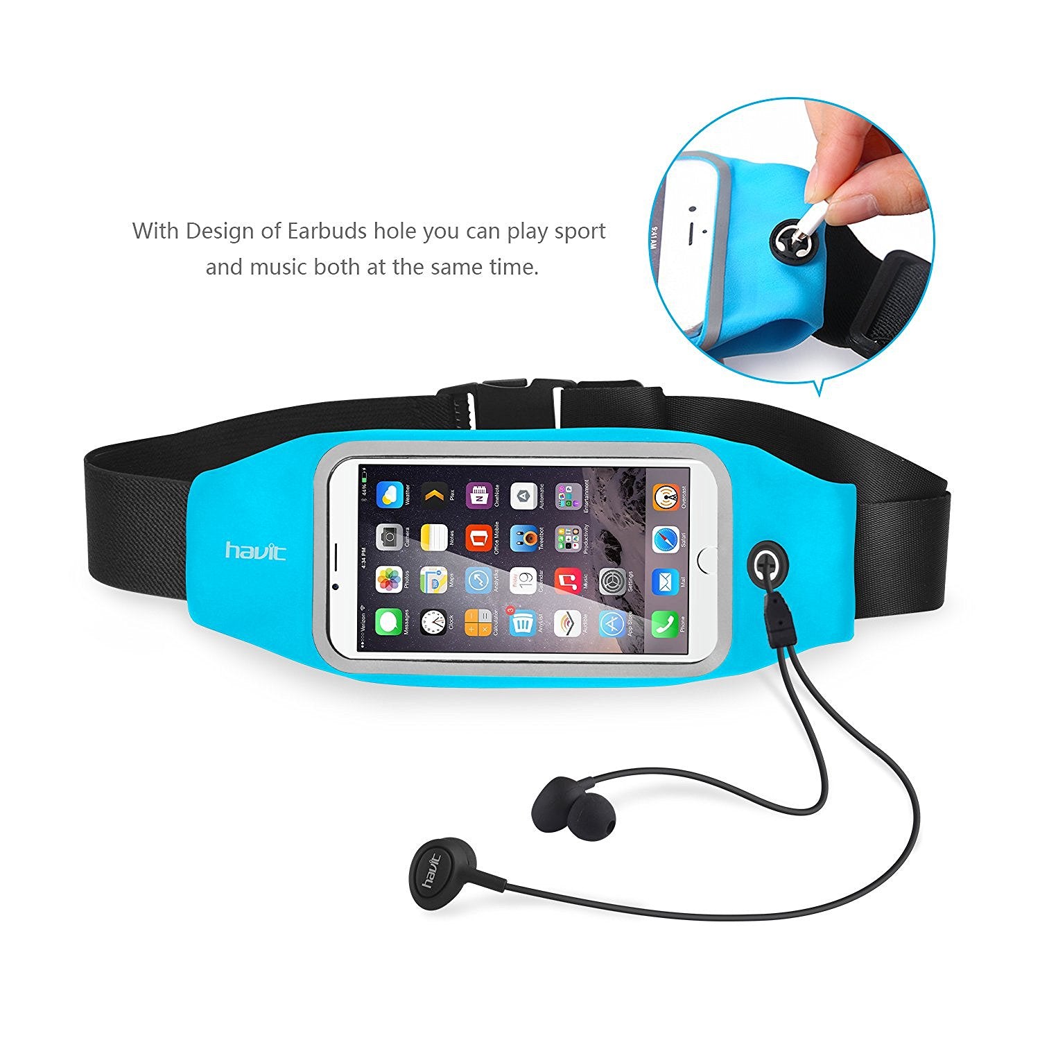 HAVIT HV-SA0125.5インチ未満の携帯電話用の調整可能なランニング防水ウエストパック