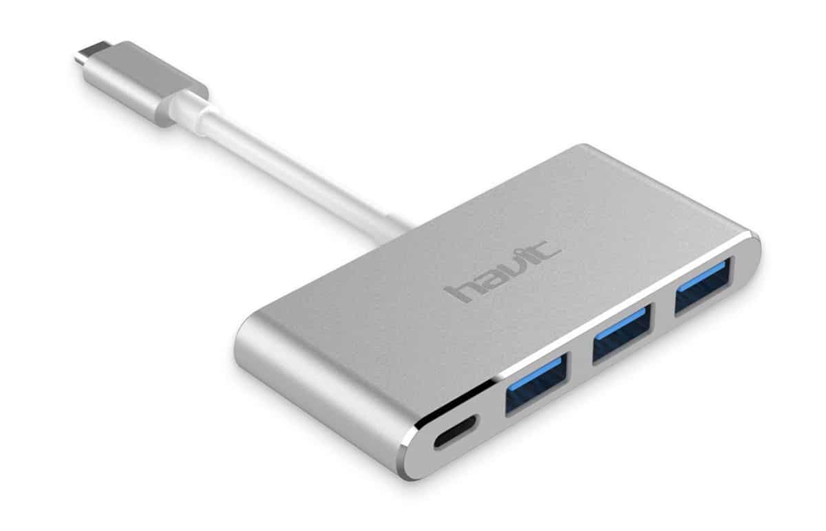 HAVIT HV-TPC69 USB-Cエクステンダーハブ、3つのUSB3.0ポートと1つのPD充電Type-Cポート