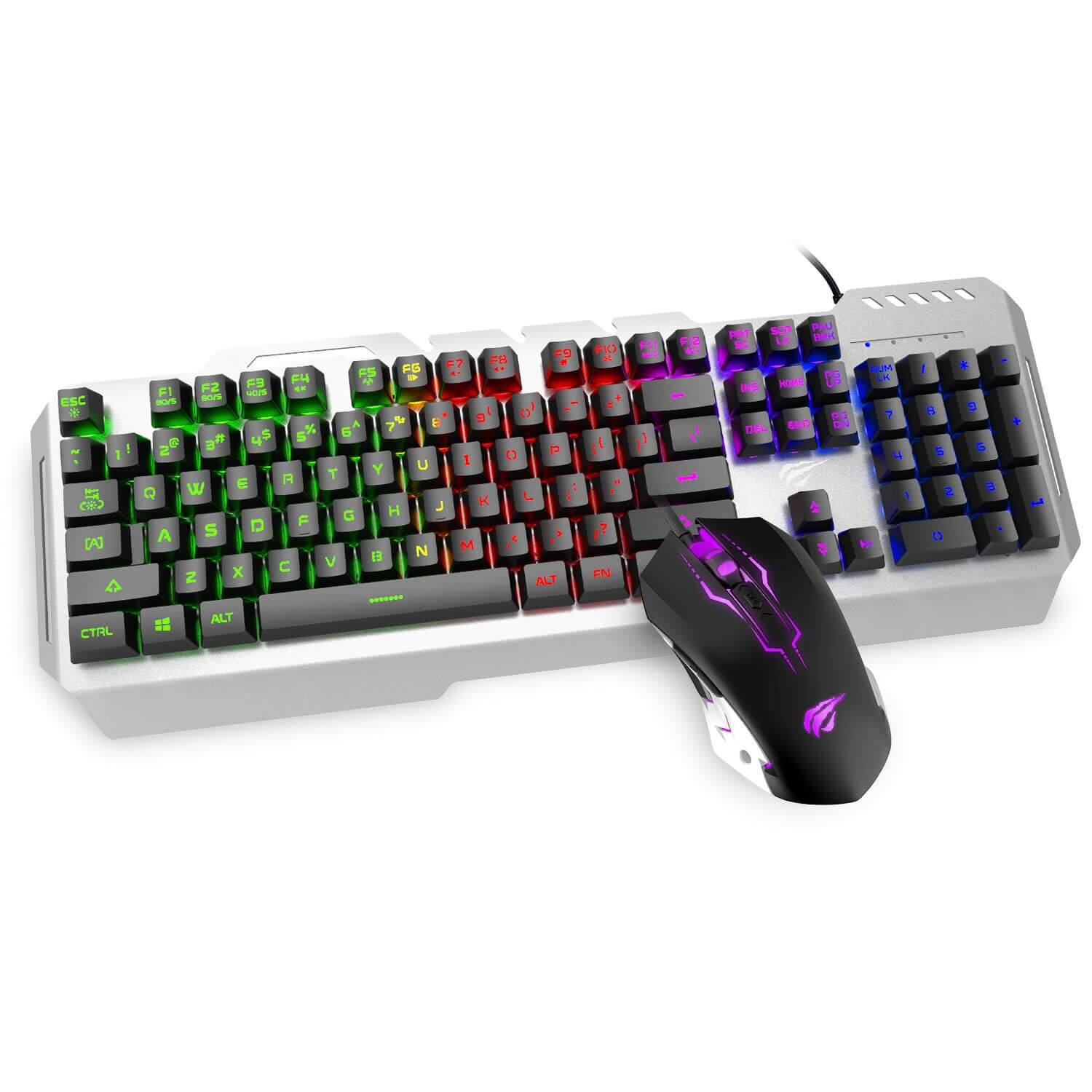 HAVIT X11 Gaming Keyboard Mouse Combo with Aluminum Panel & LED Backlit