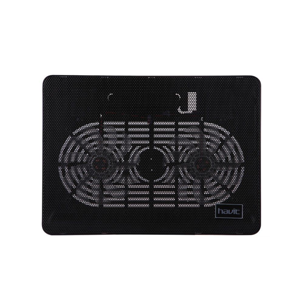 HV-F2033 14-15.6 Inch Super-slim Laptop Cooler Cooling Pad, Black