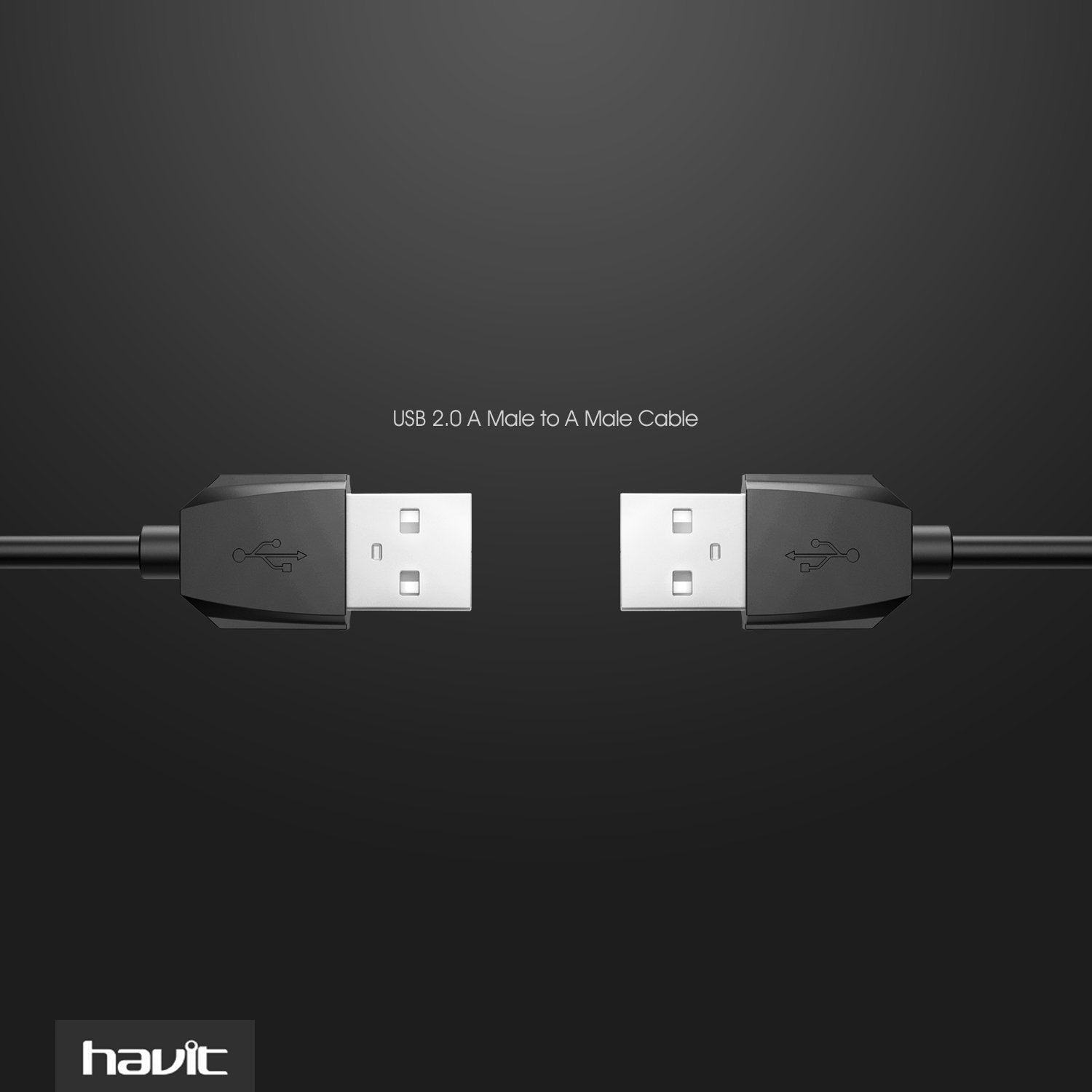 HAVIT 2-Feet USB 2.0 Type A Male to Type A Male Cable, Black