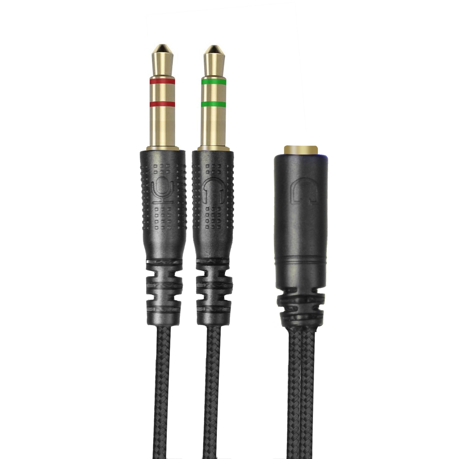 HAVIT Câble adaptateur micro casque 3,5 mm pour ordinateur portable, 1 mâle vers 2 double prise femelle