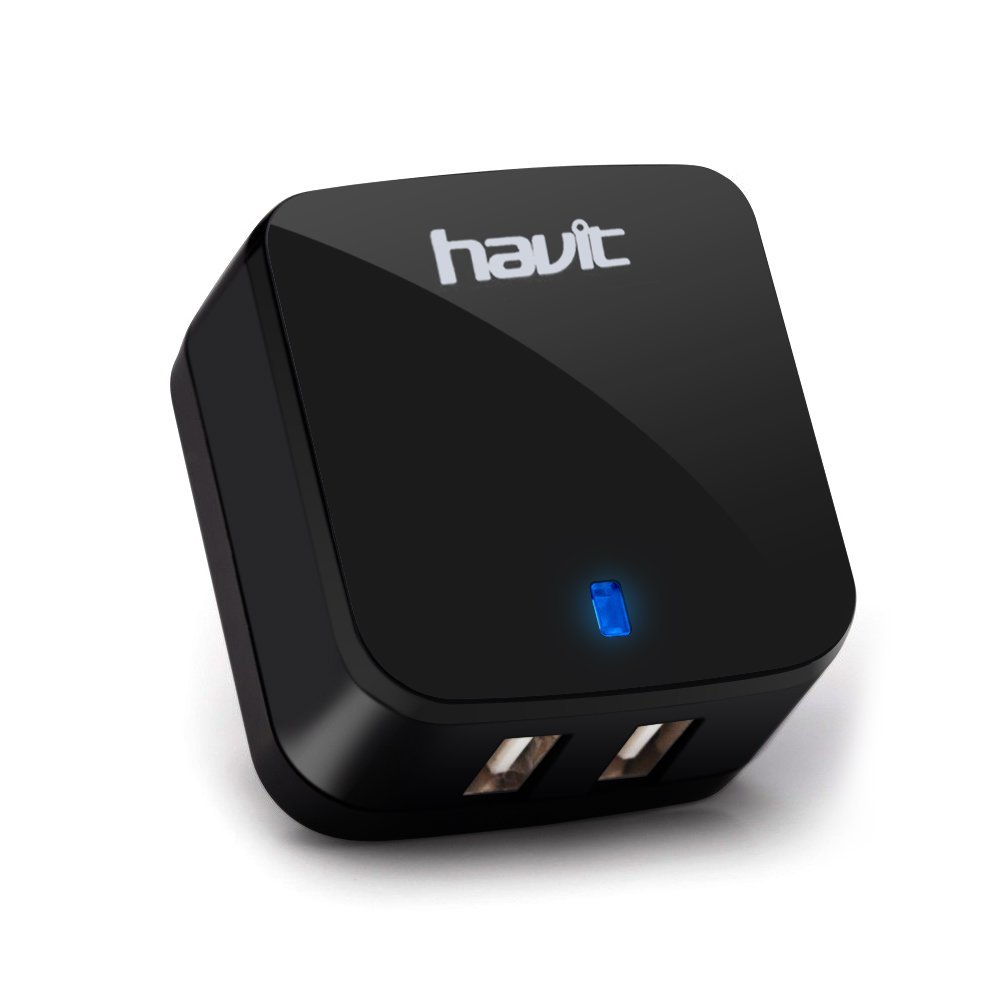 HAVIT® HV-UC22517W/ 3.4AデュアルポートUSBトラベルモバイルウォールチャージャー