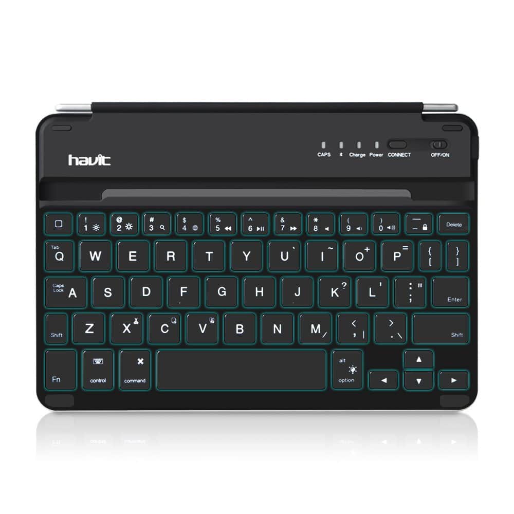 HAVIT HV-KB217BT Apple iPad Mini clavier sans fil Bluetooth rétroéclairé noir