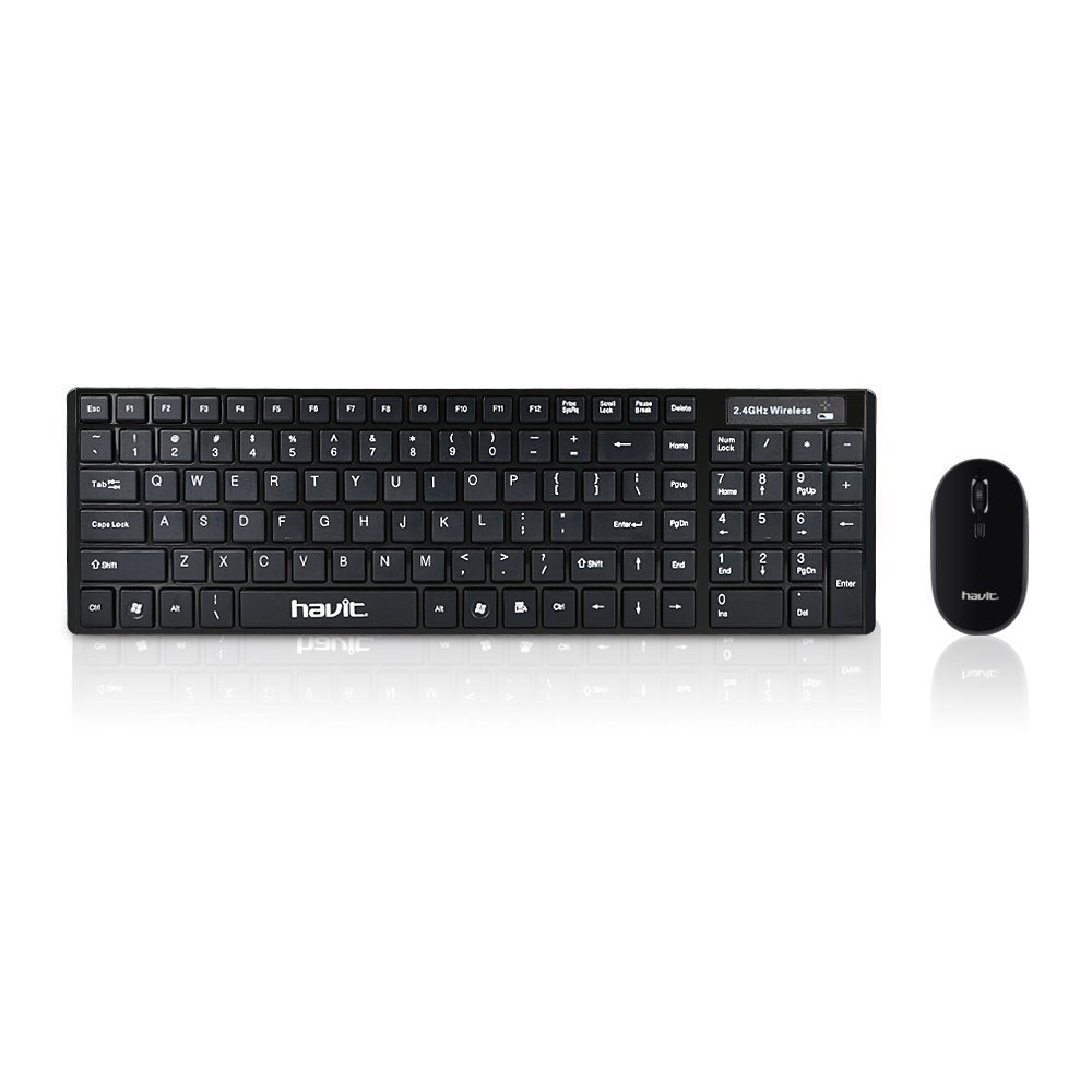 HAVIT HV-K51T Ultradünnes kabelloses Tastatur- und Maus-Kombiset