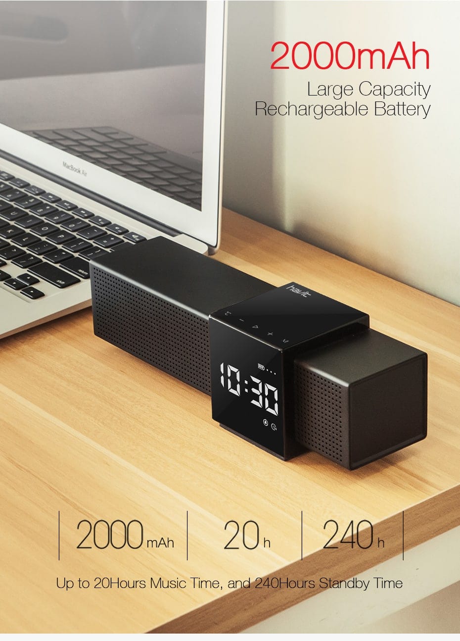 M28 Bluetooth Speaker Alarm Clock with FM Radio & Built-in Mic