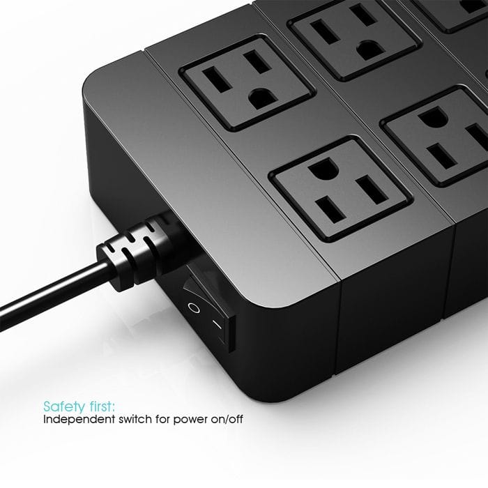 HAVIT HV-8A5U 8 AC Outlets Surge Protector / Power Strip / Wall Charger with 5 Fast Charging USB Charger Charging Ports