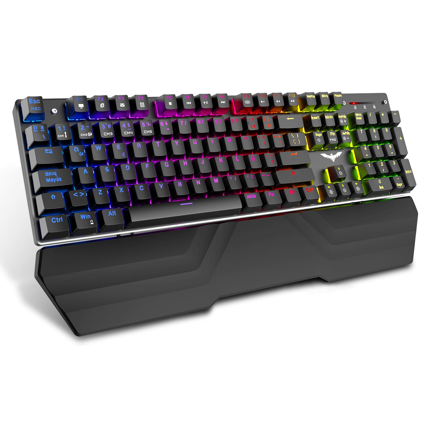 HAVIT HV-KB432L RGB mechanische Tastatur mit abnehmbarer Handballenauflage