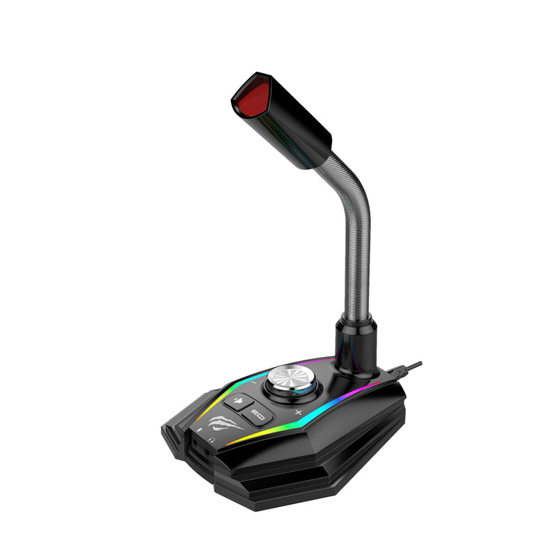 WE Gamium microphone gamer RGB avec touches de contrôle de volume et 15  modes de couleurs