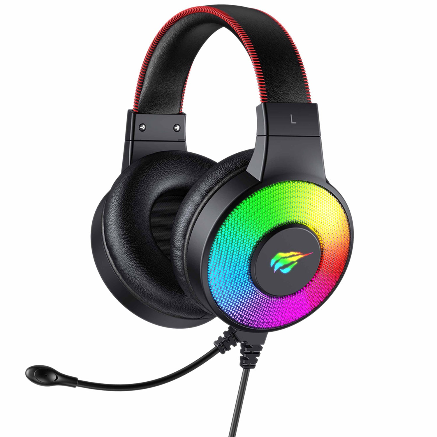 HAVIT H2013D RGB Gaming Headphone with Surround Sound & All-inclusive Skin Earmuffs