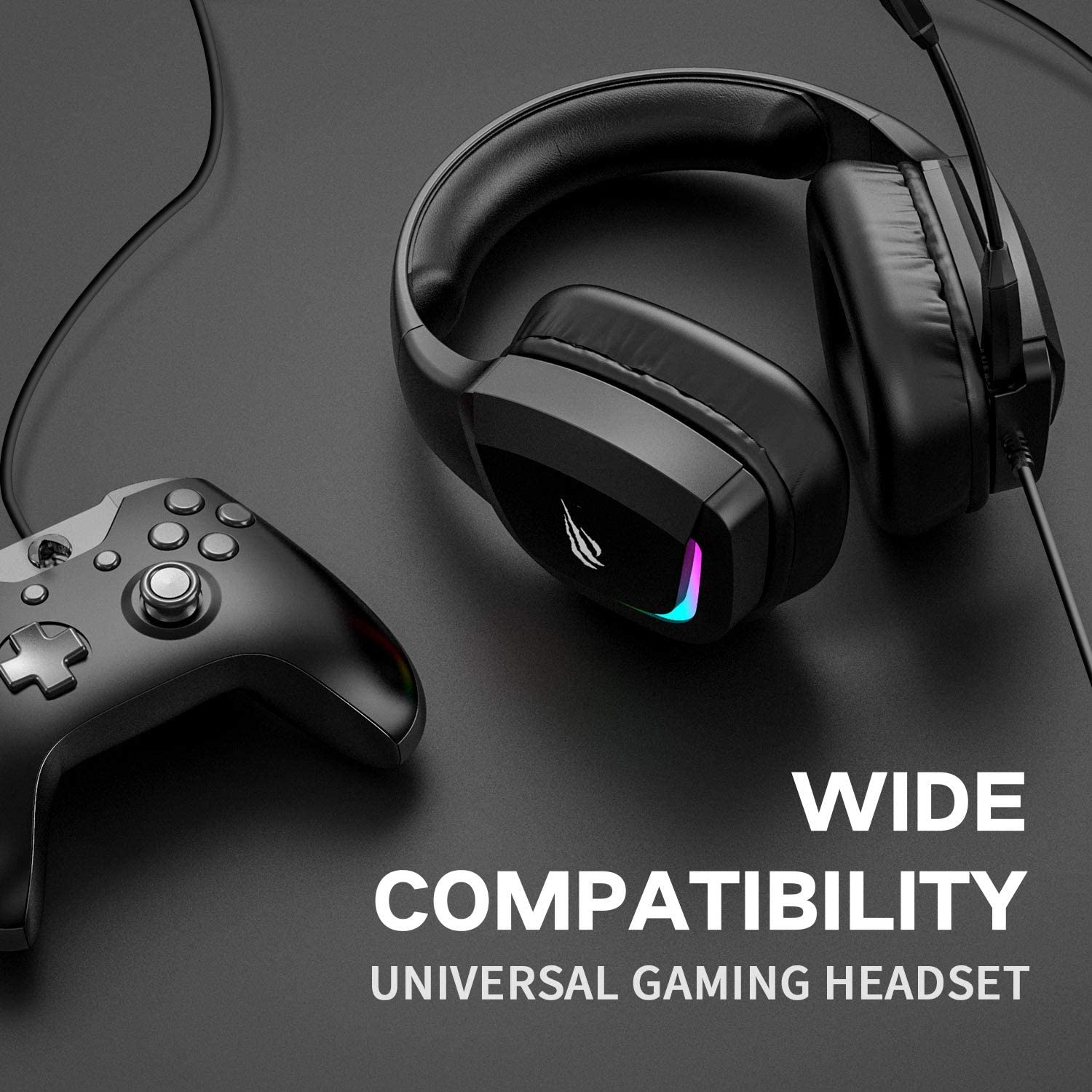 HAVIT H2025D RGB Wired Gaming Headset with 50mm Drivers & Volume Control