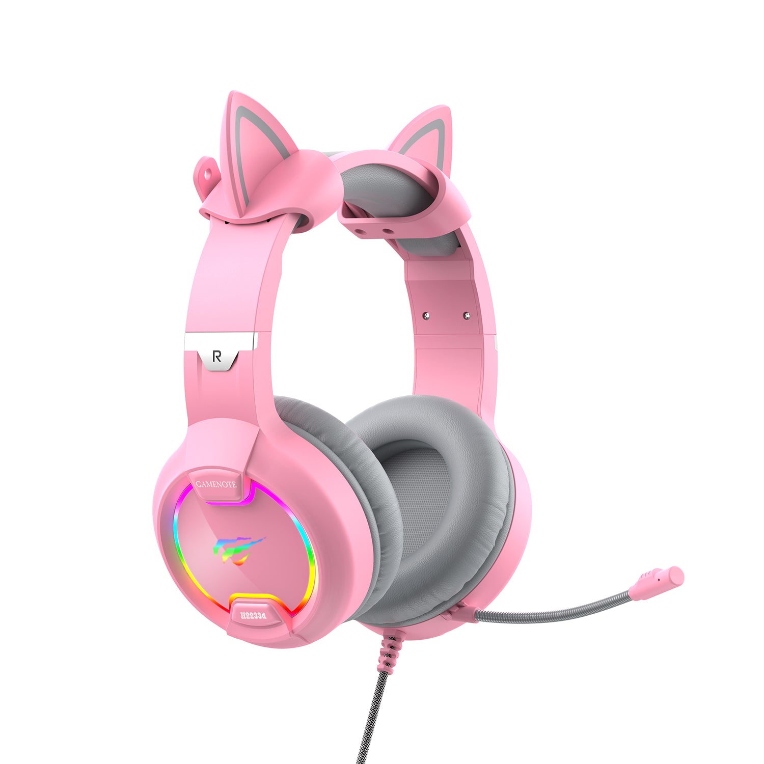 HAVIT H2233D Cat Ear RGB Gaming Headset with Volume Control & Microphone Mute Button