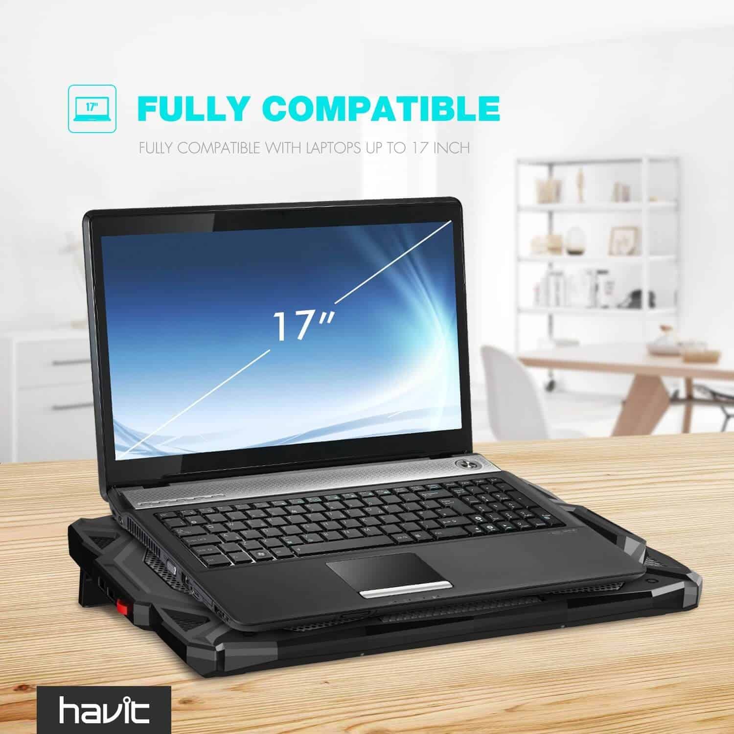 HAVIT HV-F2068 5-Fan Laptop Cooler for 14-17 Inch Laptops