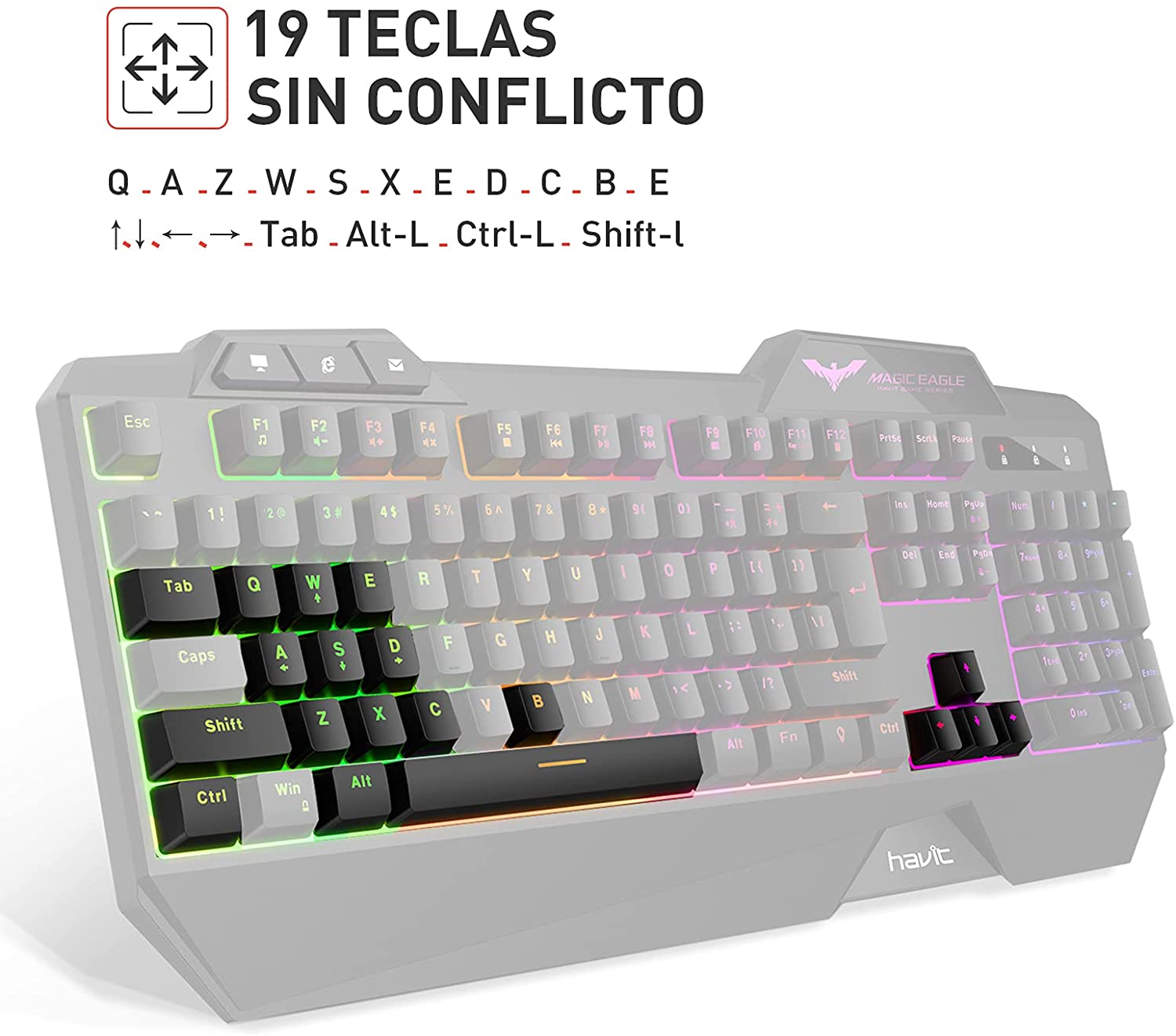 HAVIT HVKB558CM Gaming Keyboard and Mouse Combo (Rainbow Backlit)