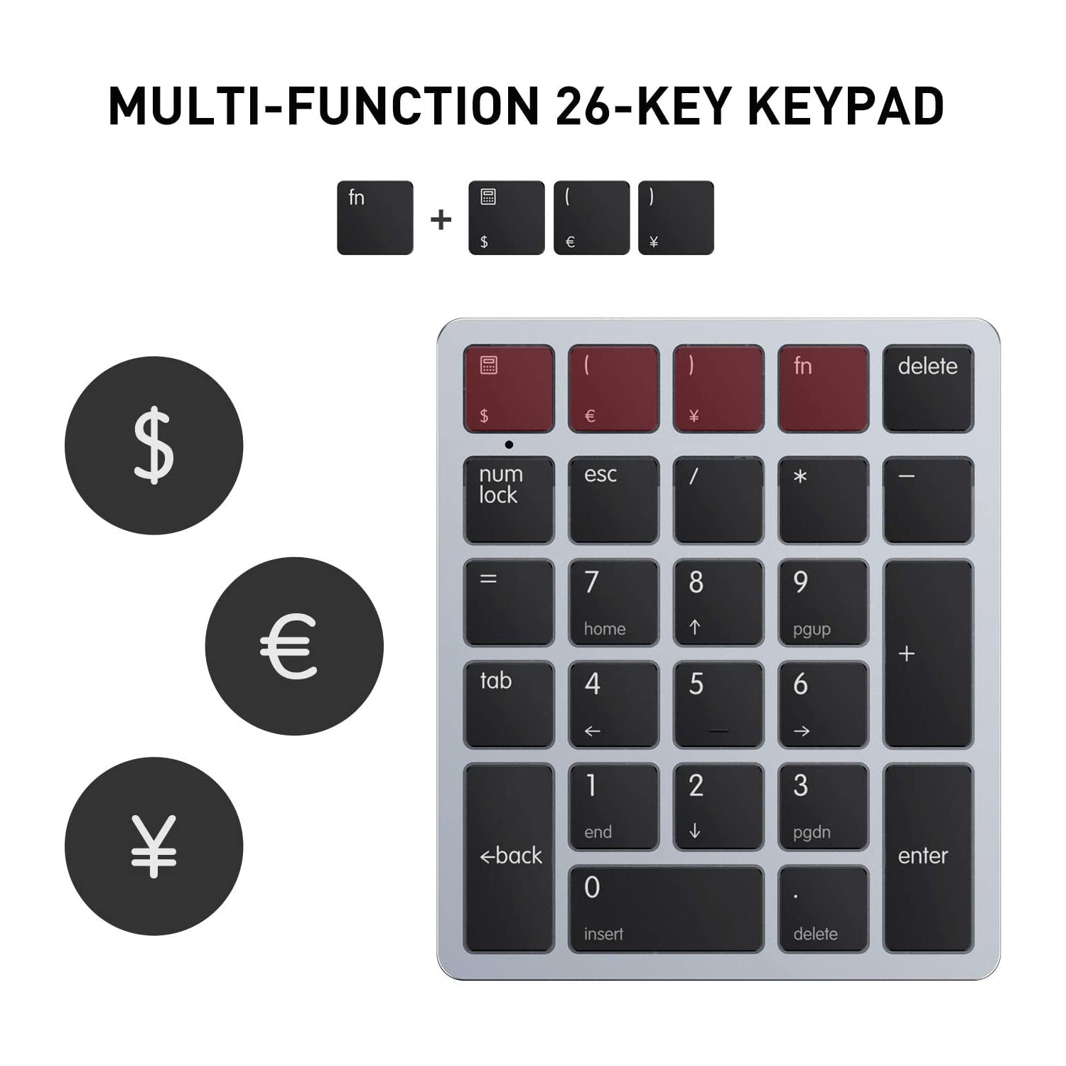 HAVIT KB260GCM 26 Keys Wireless Number Keypad for Mac OS and Window System