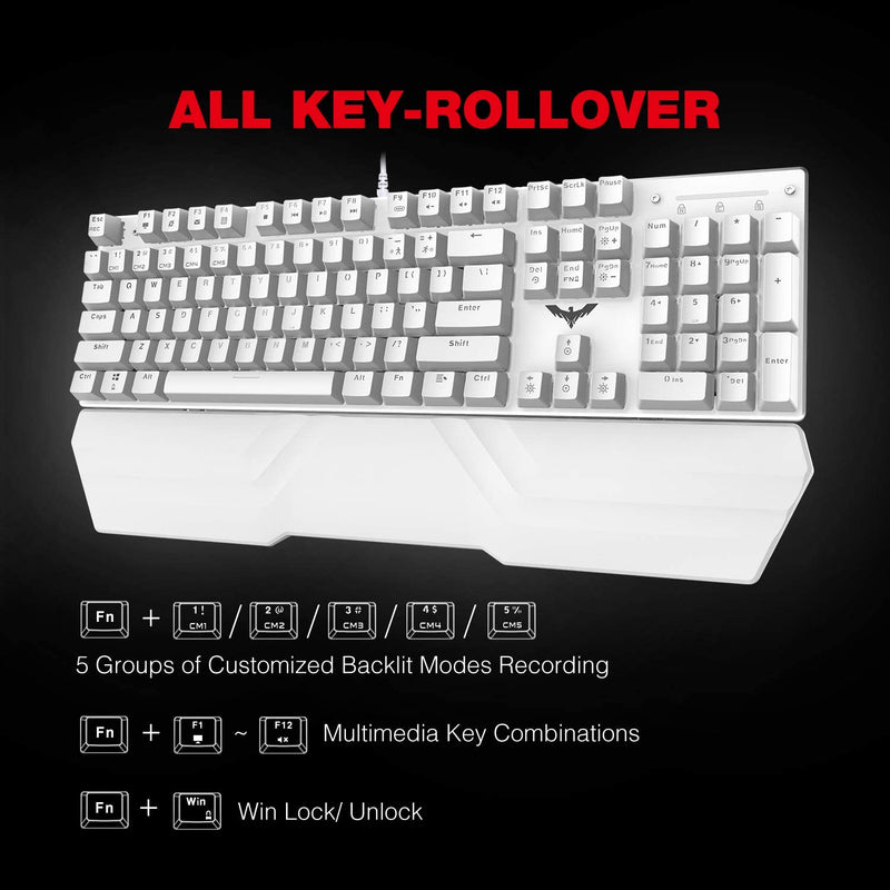 HAVIT KB389L Mechanical Keyboard and Mouse Combo 104 Keys with Detacha