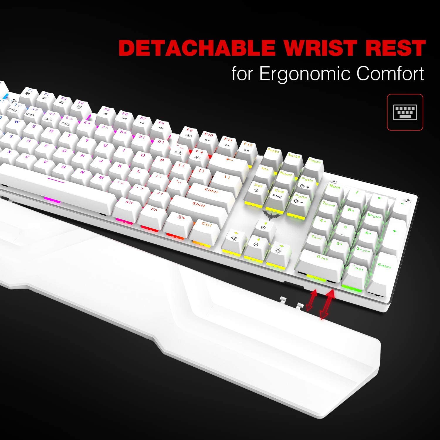 HAVIT KB389L Mechanical Keyboard and Mouse Combo 104 Keys with Detacha
