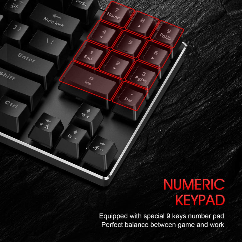 HAVIT KB486L Mechanical Keyboard Mouse & Mouse Pad Combo with 89 Keys