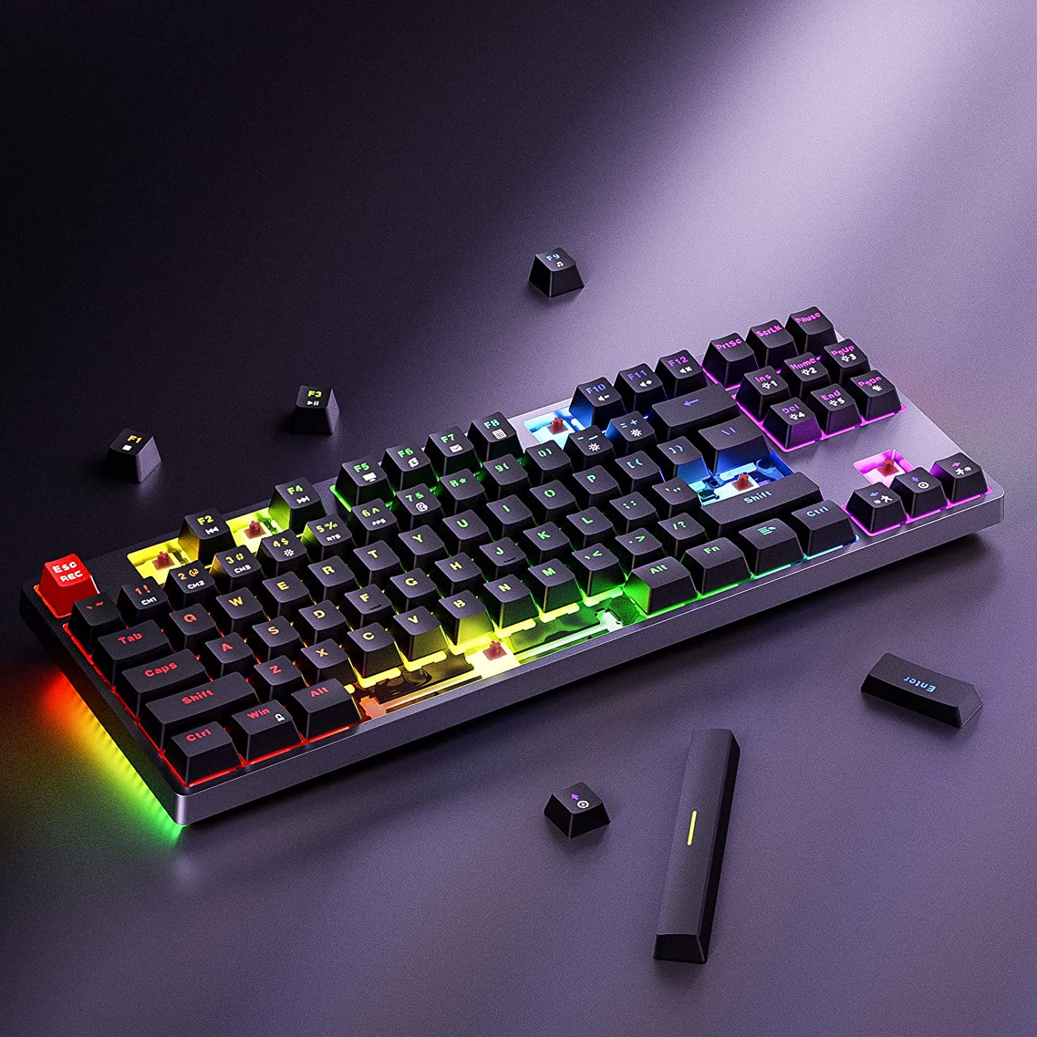 HAVIT KB489L TKL Mechanical Keyboard with 87 Keys LED Rainbow Backlit