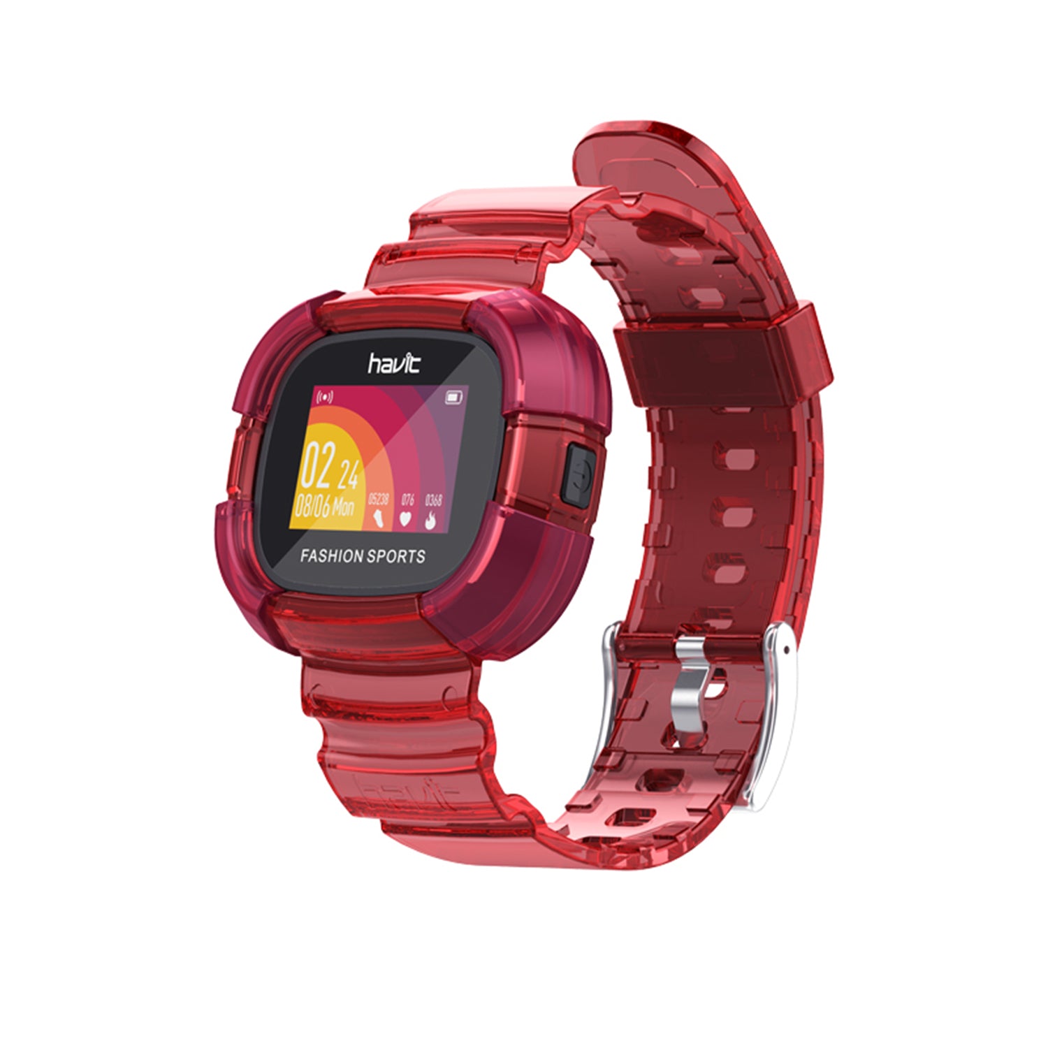 HAVIT M90 Smart Watch with Replaceable Colorful Transparent Starp, IP68 Waterproof Rating