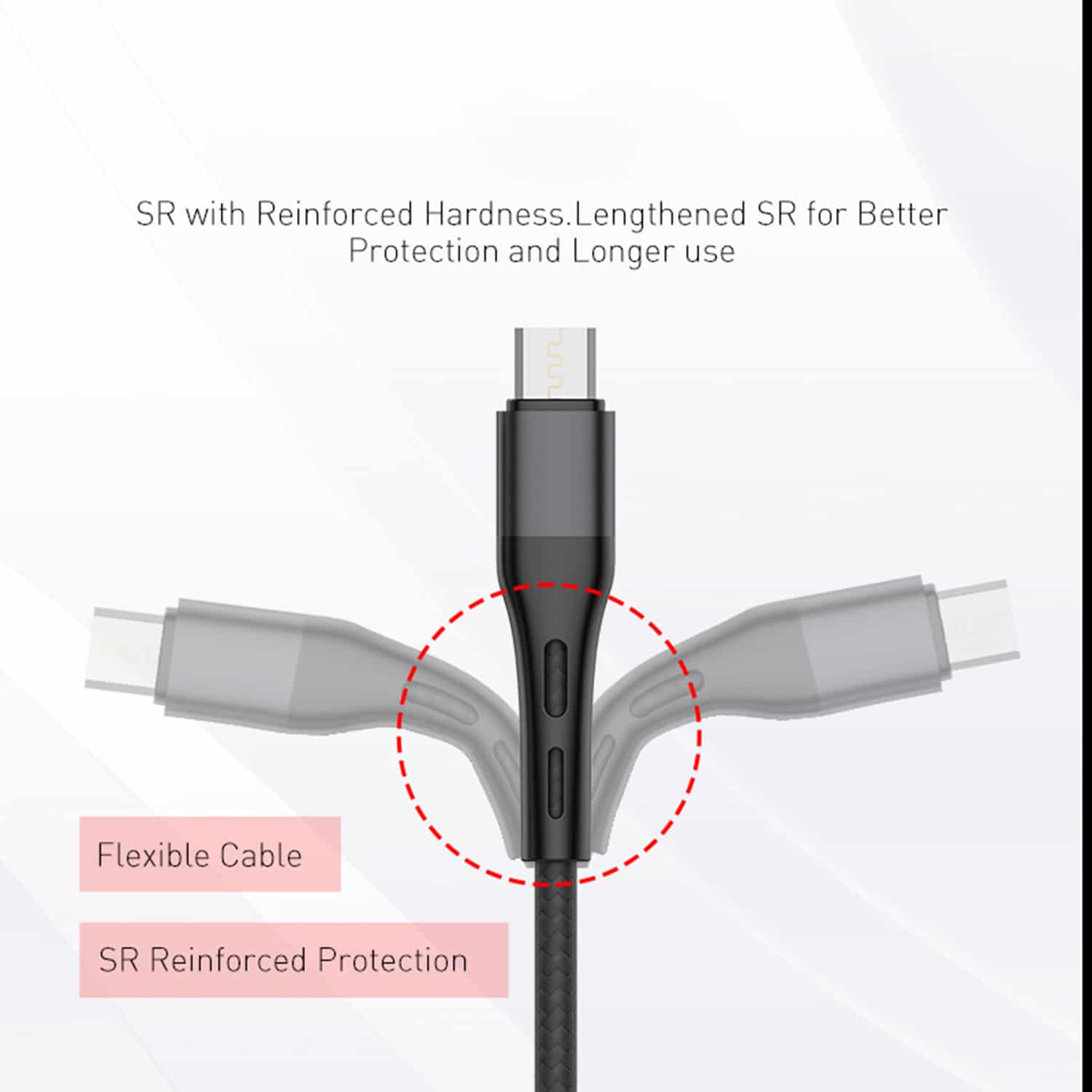 HAVIT HV-H6114 Double Blind Plug USB to Micro B Cable, Quick Charging, Black