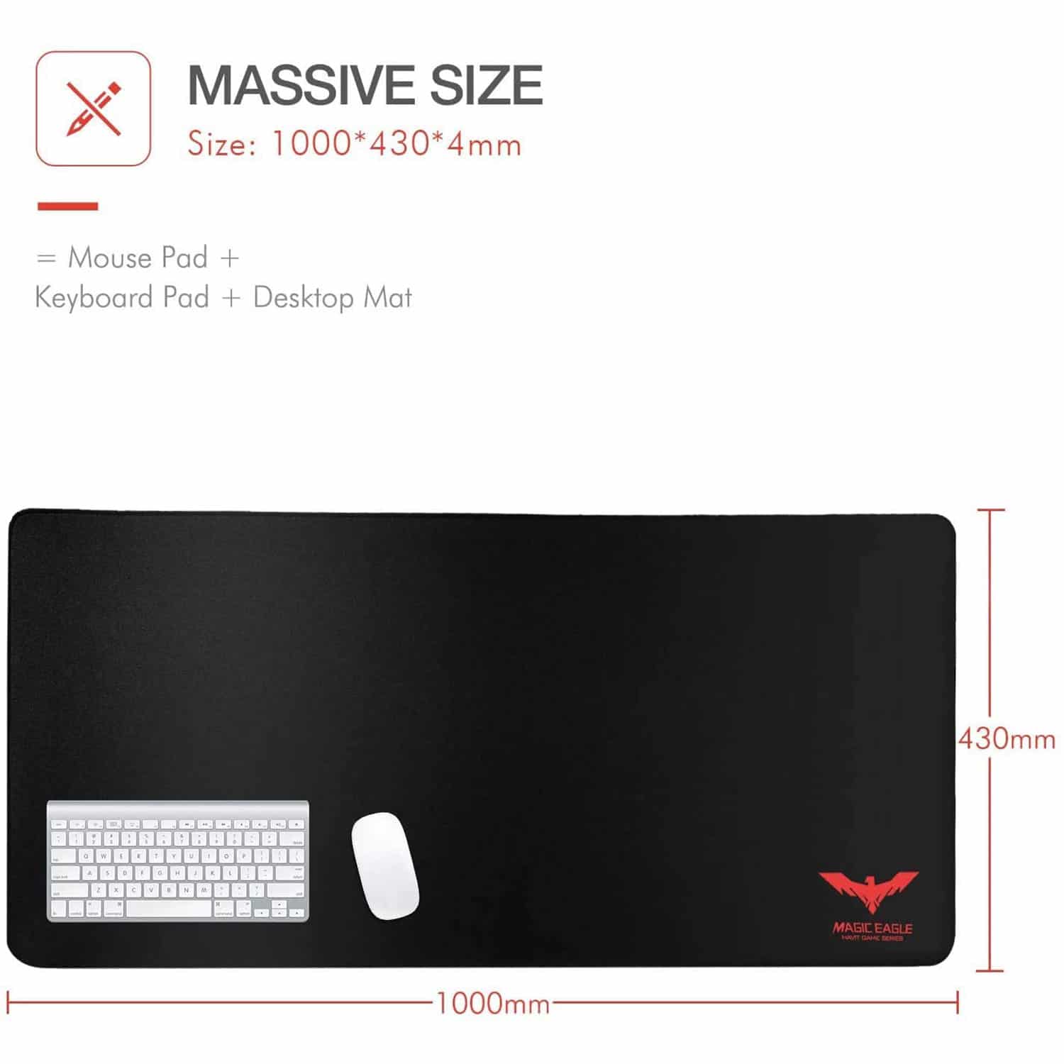 HAVIT MP857 Large Mouse Pad / Mat with Water Resistant & Non-Slip Rubber Base
