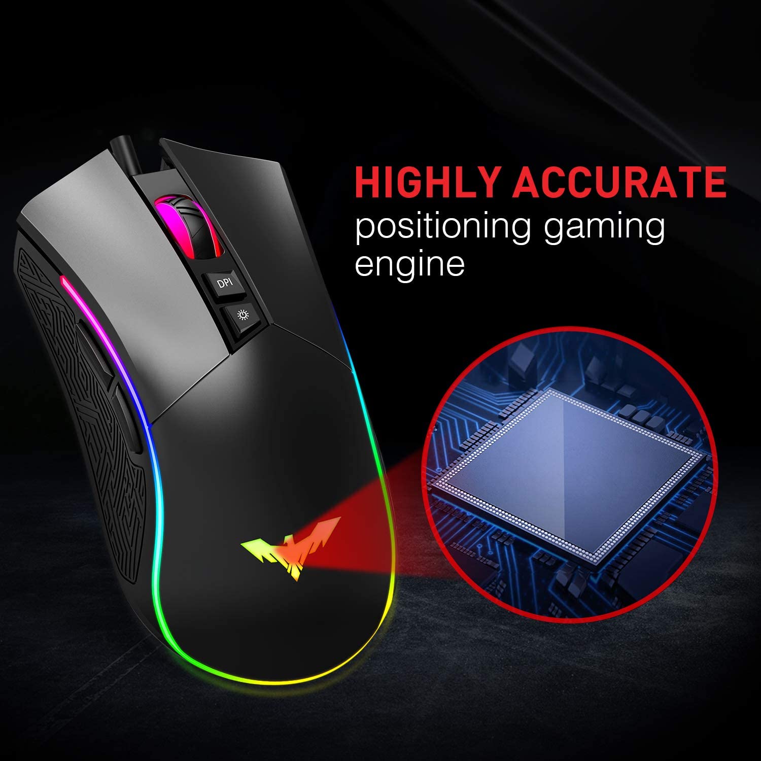 HAVIT MS733 RGB programmierbare Gaming-Maus (Version 2020) 