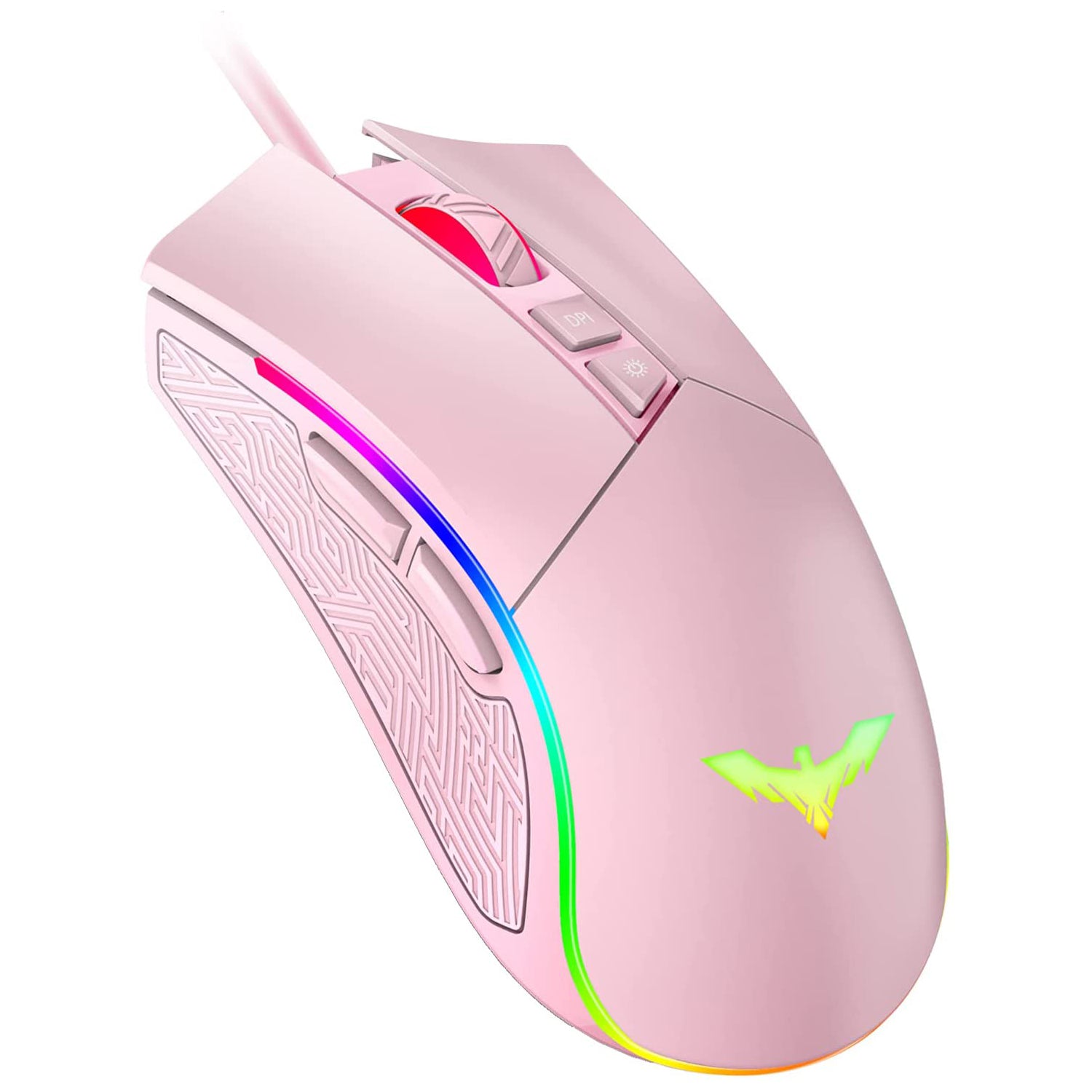 HAVIT MS733 RGB Programmable Gaming Mouse (2020 Version) Pink