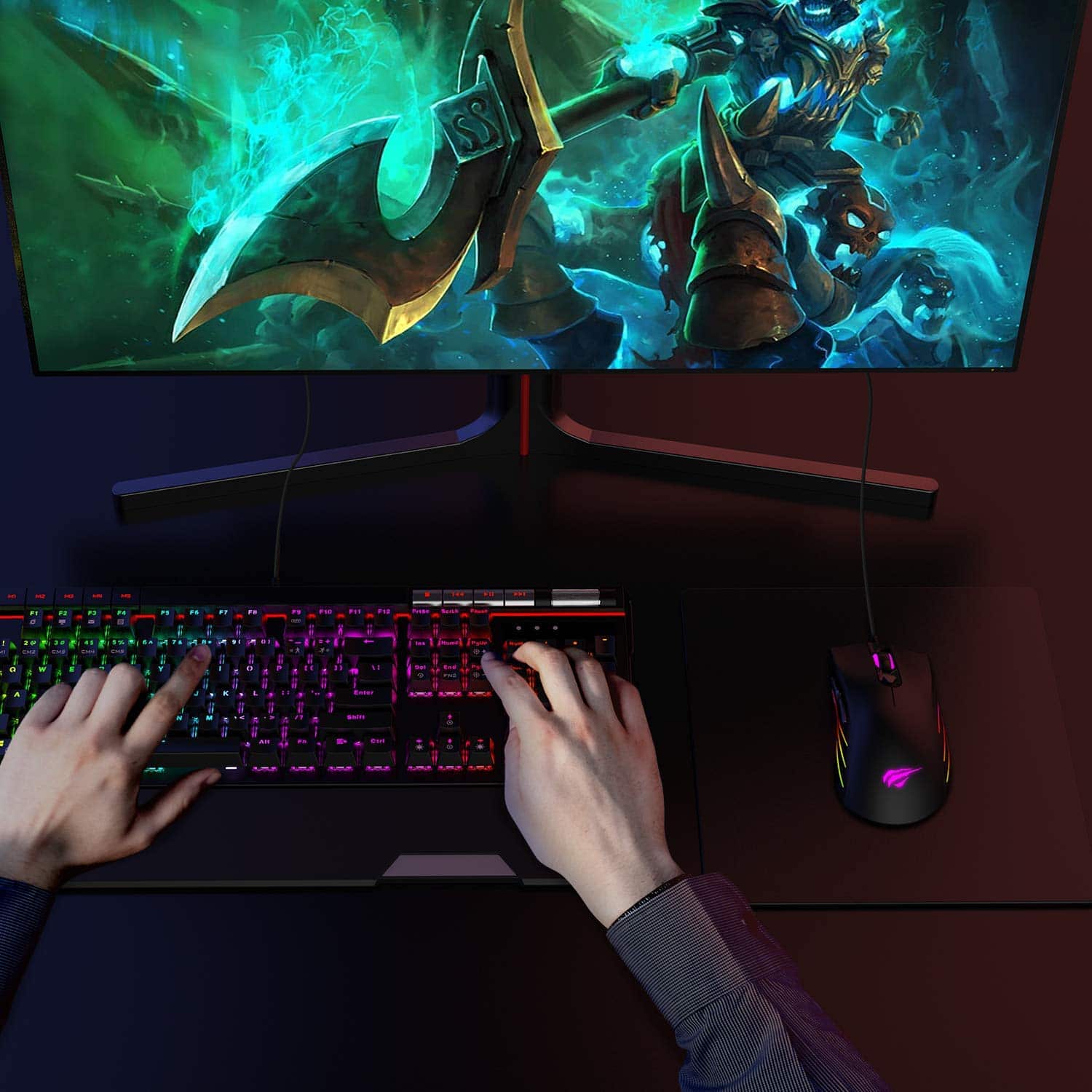 HAVIT MS762プログラマブルゲーミングマウス、7200 DPI、RGBバック