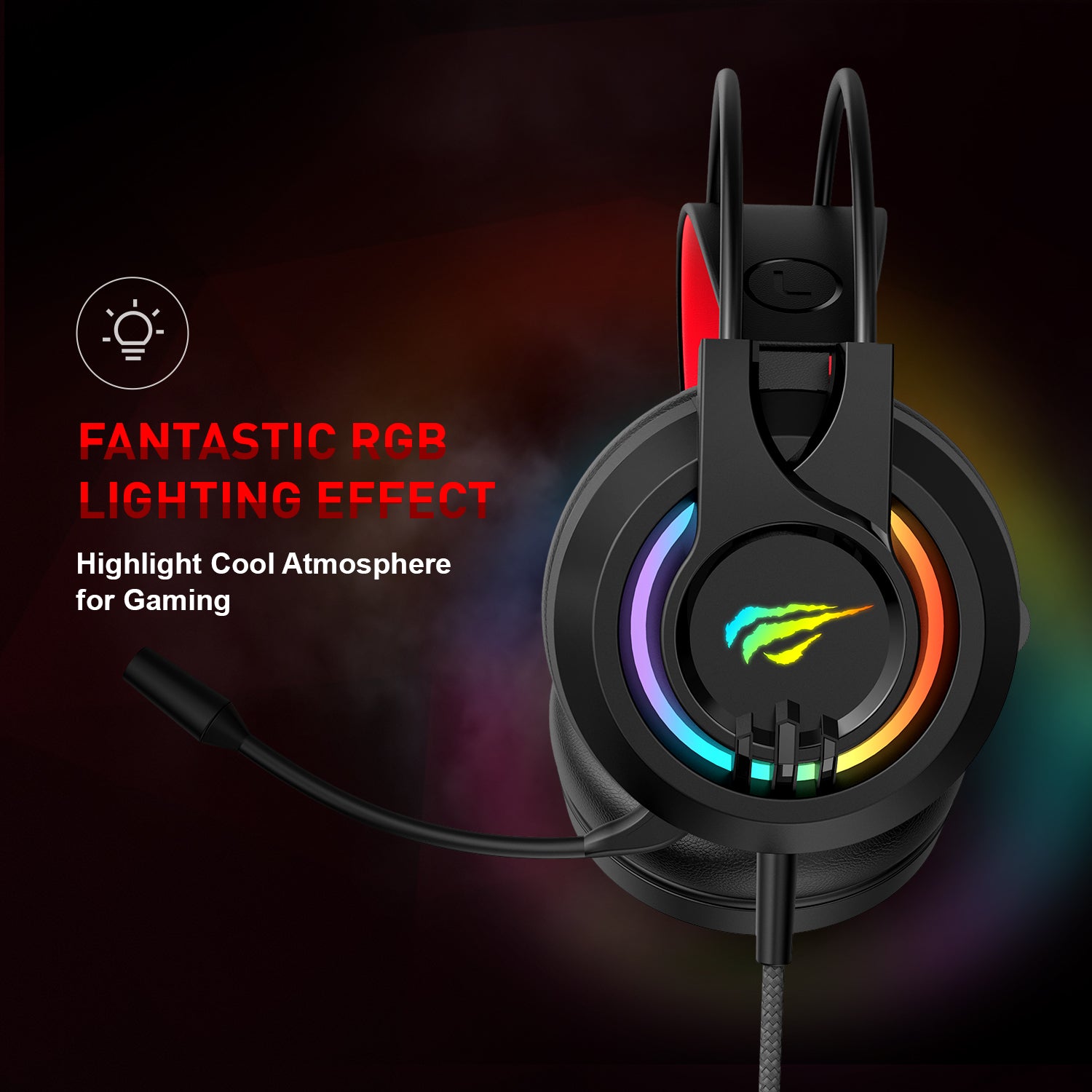 HAVIT H2020D RGB Gaming Headset with Stereo Surround Sound & Volume Control