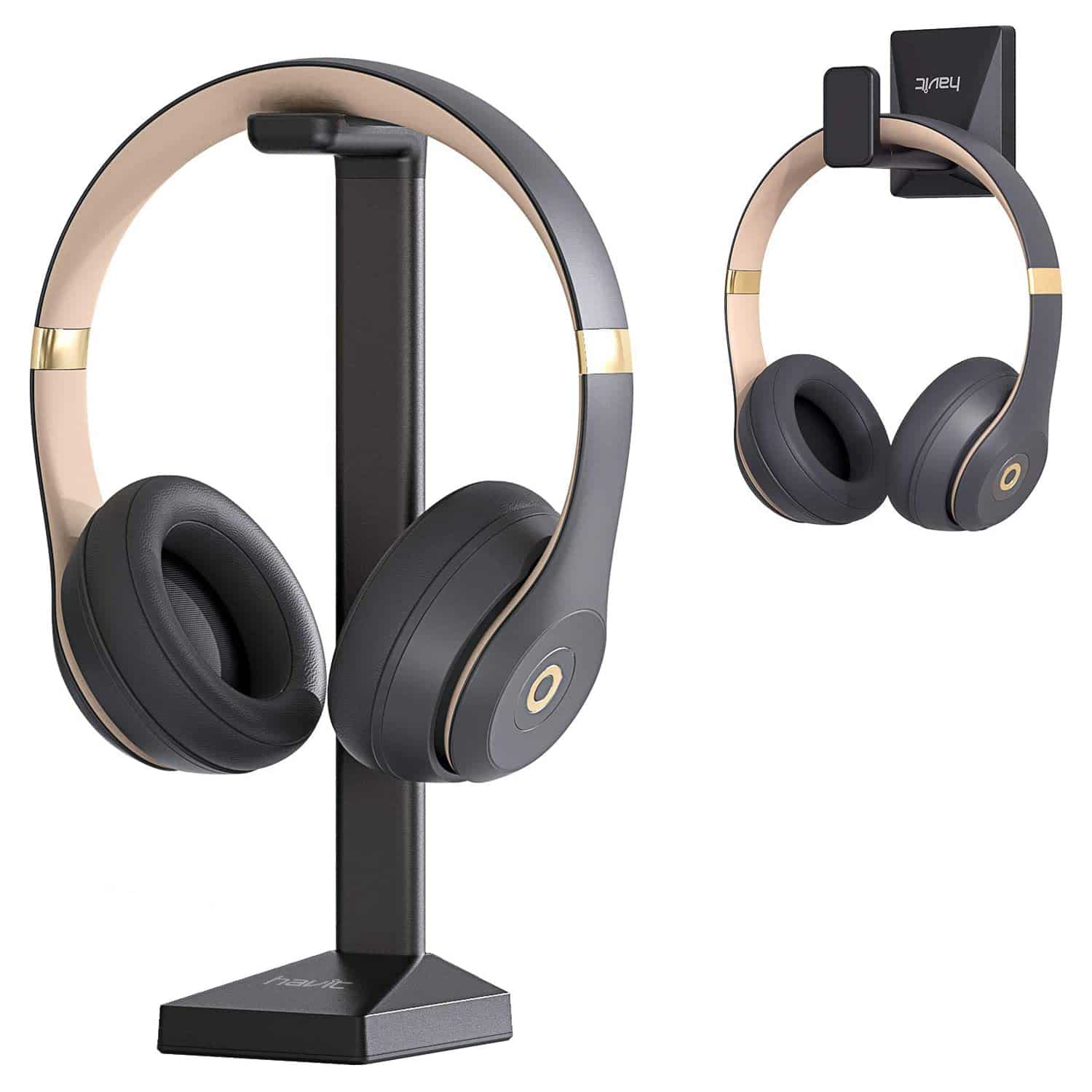 HAVIT TH670 Wall Mounted Headphone Stand with Replaceable Headset Hanger & Removable Base