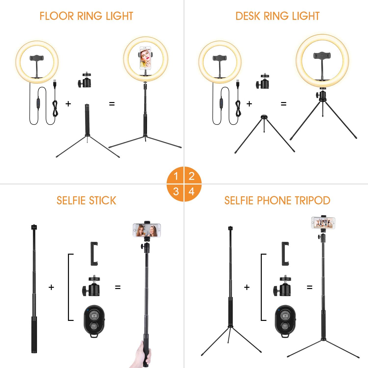 HAVIT ZB01 10" Selfie Ring Light with Stand & Wireless Remote