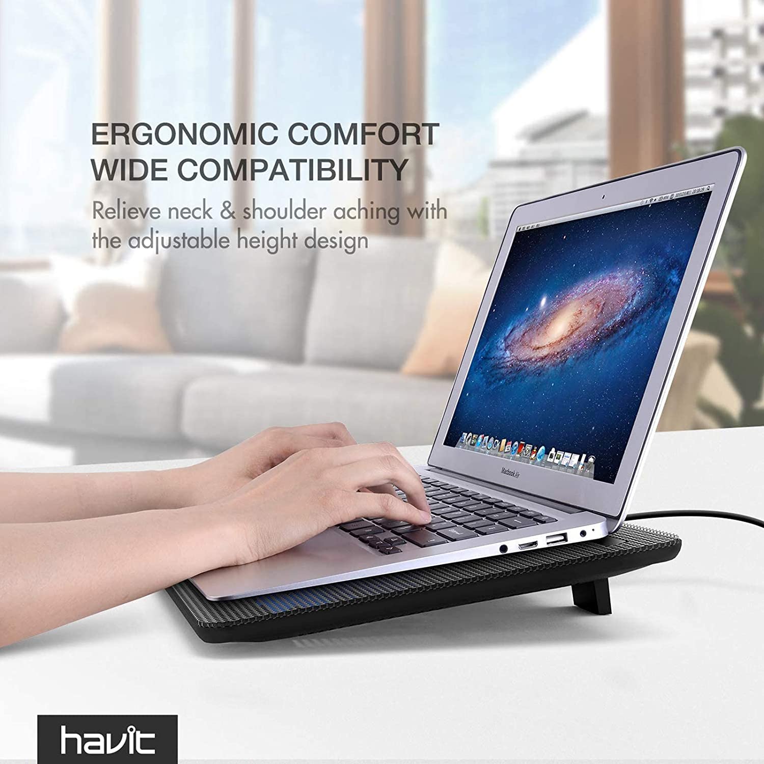 HAVIT HV-F2056 15.6"-17" Laptop Cooler Cooling Pad - Portable USB Powered (3 Fans)