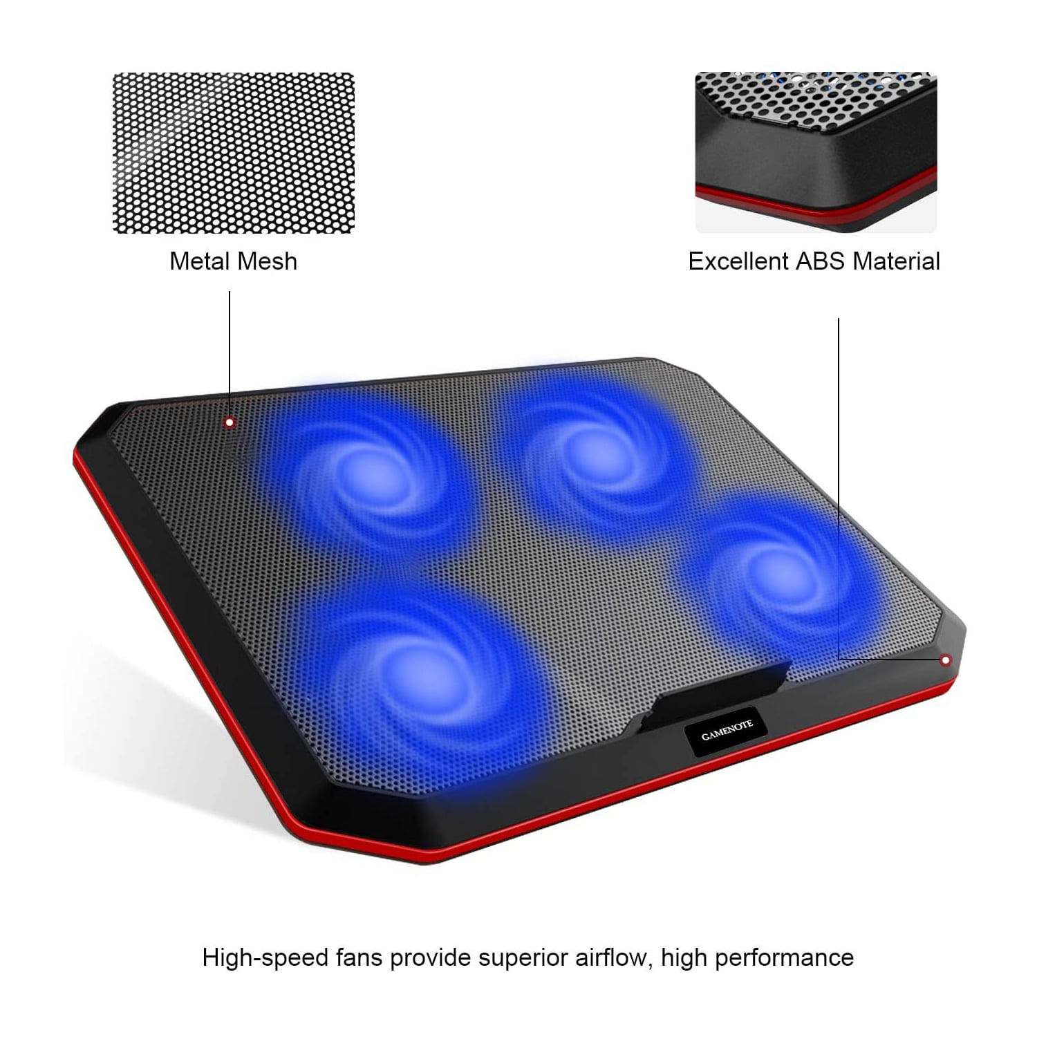 HAVIT HV-F2069 Laptop Cooling Pad for Up to 17 Inch Laptop with 4 Fans & LED Light