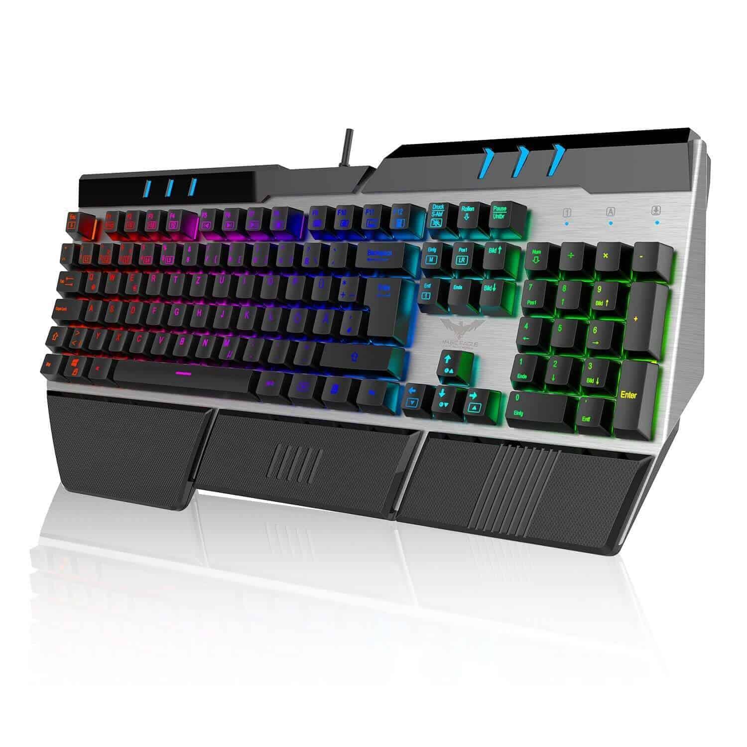 HAVIT HV-KB378L RGB mechanische Tastatur mit blauen Schaltern, NKRO