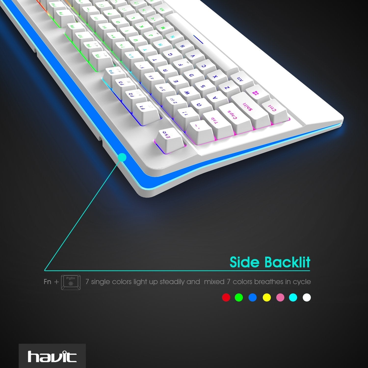 HAVIT HV-KB389L Mechanische Gaming-Tastatur mit RGB-Hintergrundbeleuchtung 