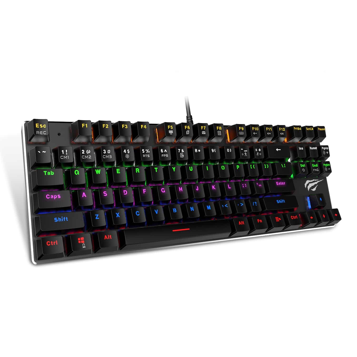 HAVIT HV-KB435L Tenkeyless 機械鍵盤，87 鍵，RGB 背光