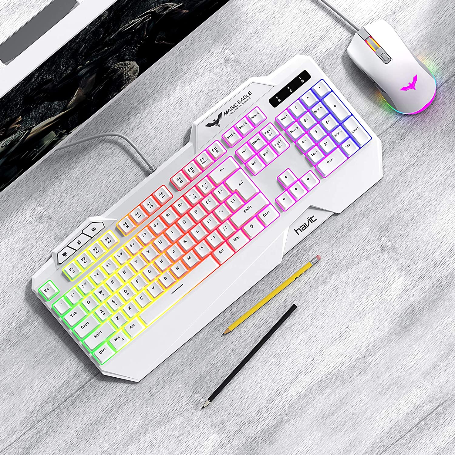 HAVIT HVKB558CM Gaming Keyboard and Mouse Combo (Rainbow Backlit)